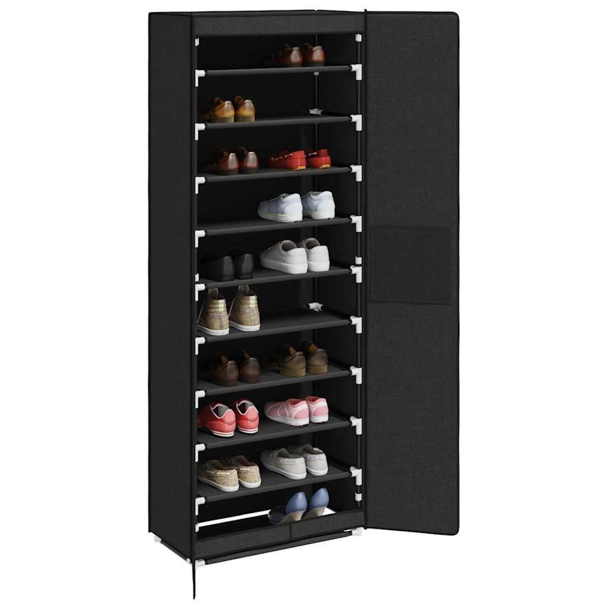 VIDAXL Armoire a chaussures Noir 60x30x166 cm Tissu