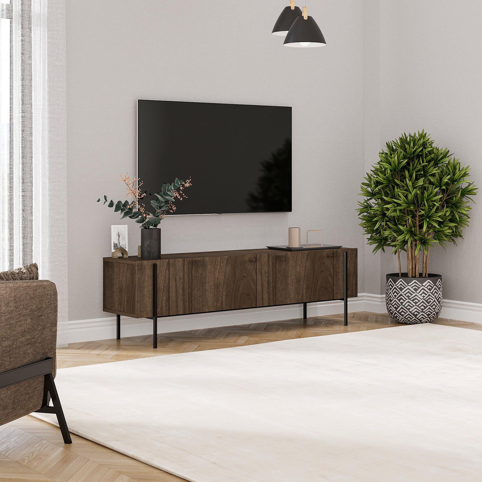Voir la diapositive 3 : Habitat et Jardin Meuble tv en bois  herman  - 160 x 31 x 45 cm - marron