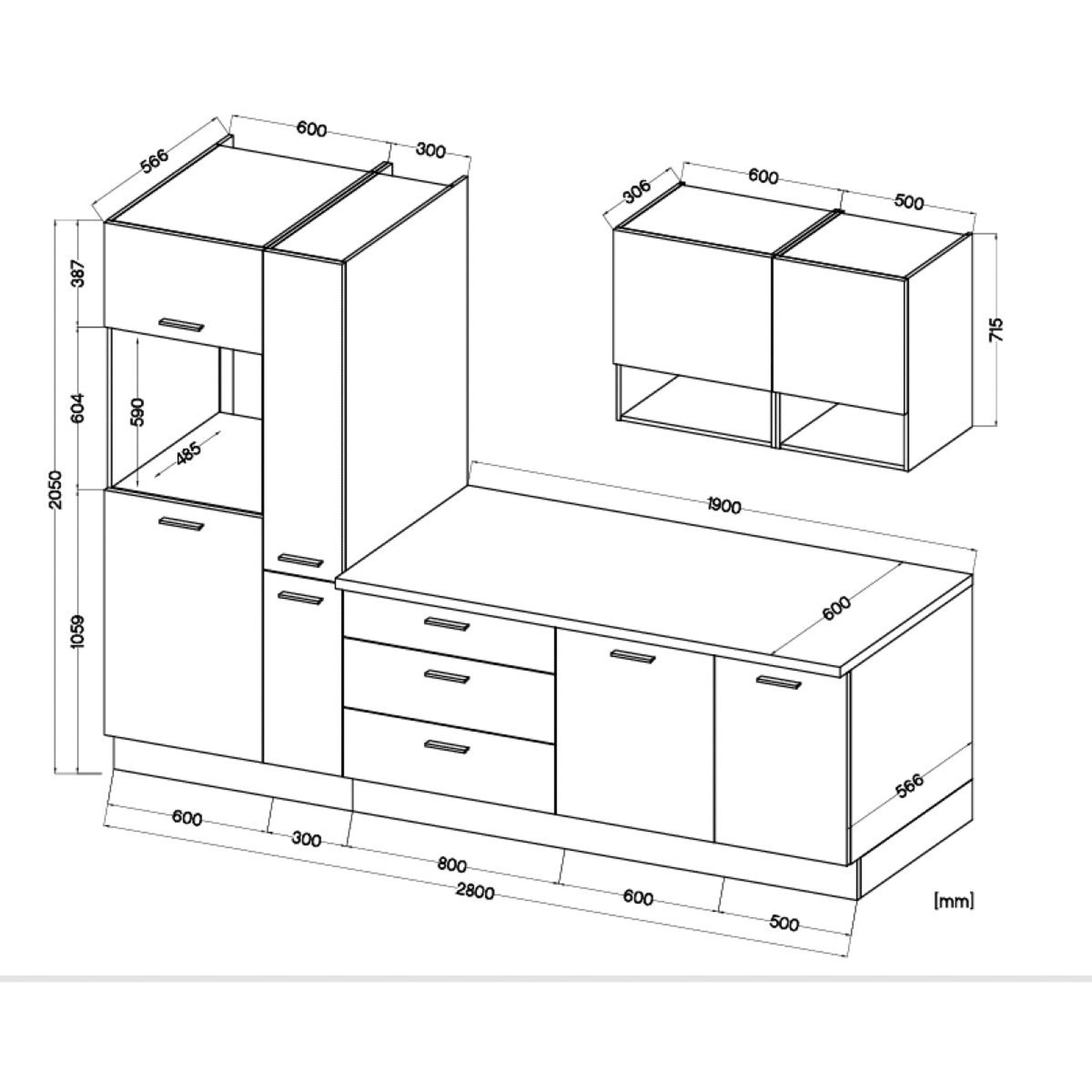 Voir la diapositive 6 : JLC KREATION Cuisine complète moderne beige 280cm TAMA