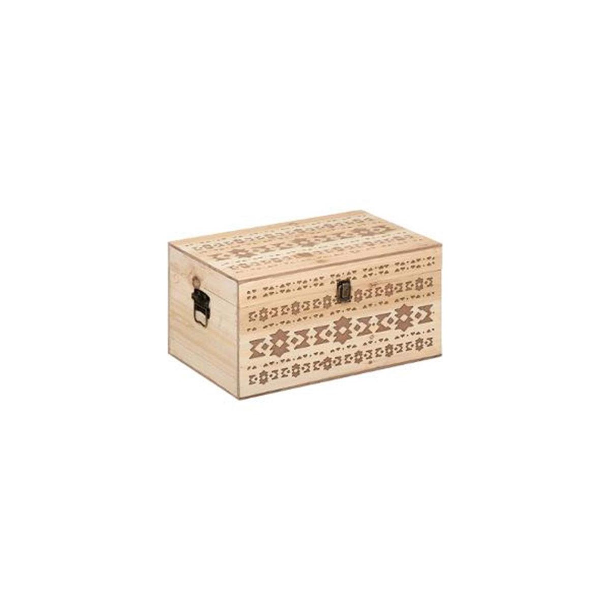Voir la diapositive 4 : ATMOSPHERA Lot de 4 malles en bois  hacienda  58cm naturel