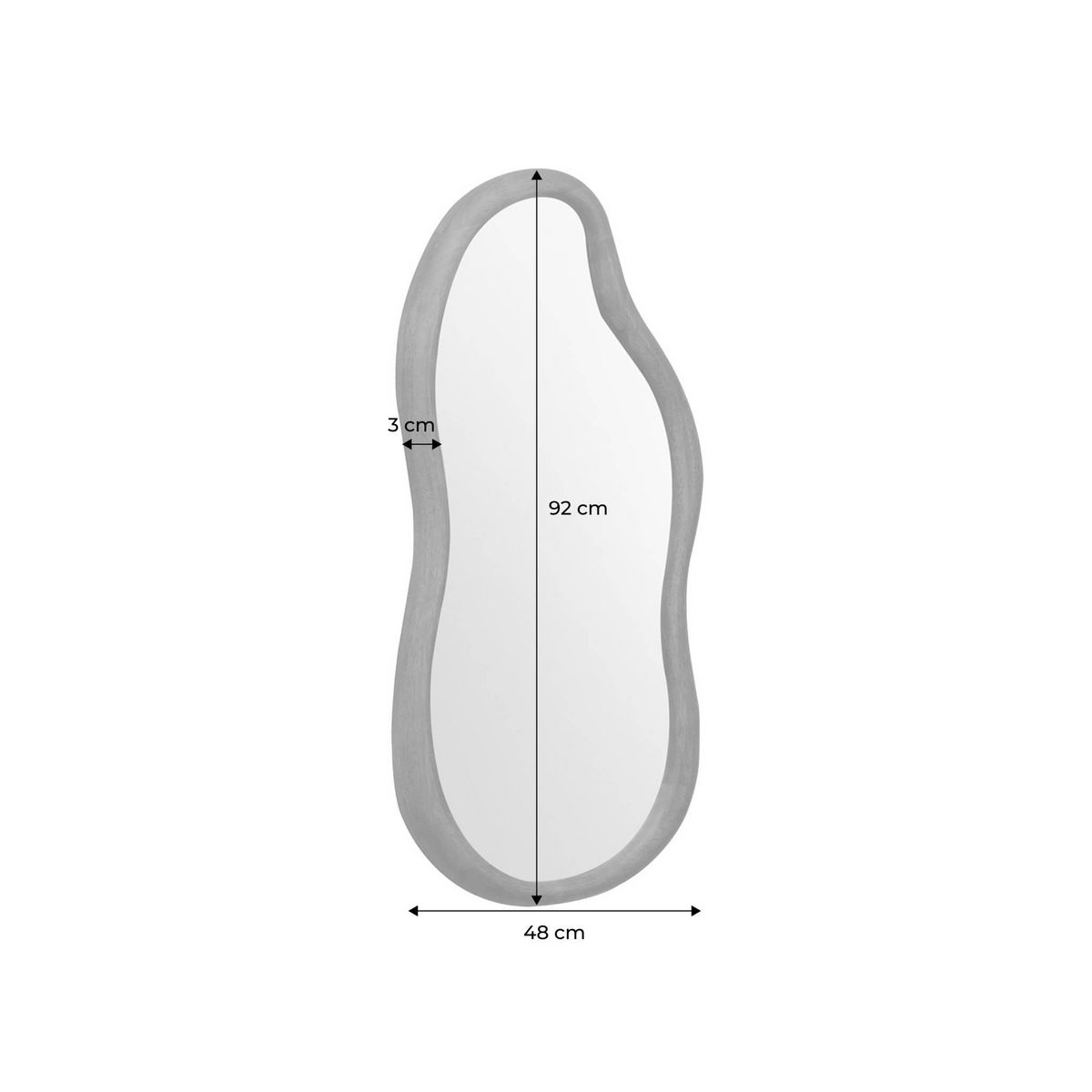 SWEEEK Miroir organique AUSTIN en bois d'hévéa, couleur noyer, 3 tailles différentes