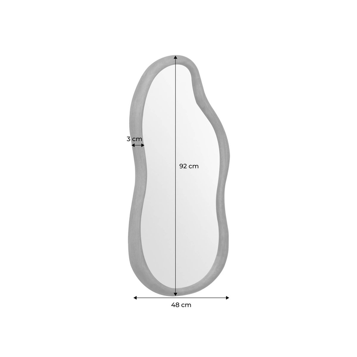 SWEEEK Miroir organique AUSTIN en bois d'hévéa, couleur noyer, 3 tailles différentes