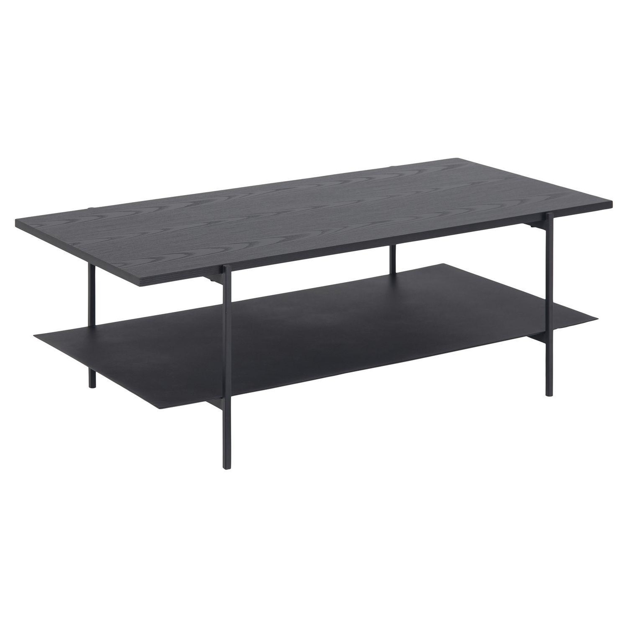 TOILINUX Table basse 2 niveaux en mélaminé et métal - l. 115 cm x h. 40 cm - noir
