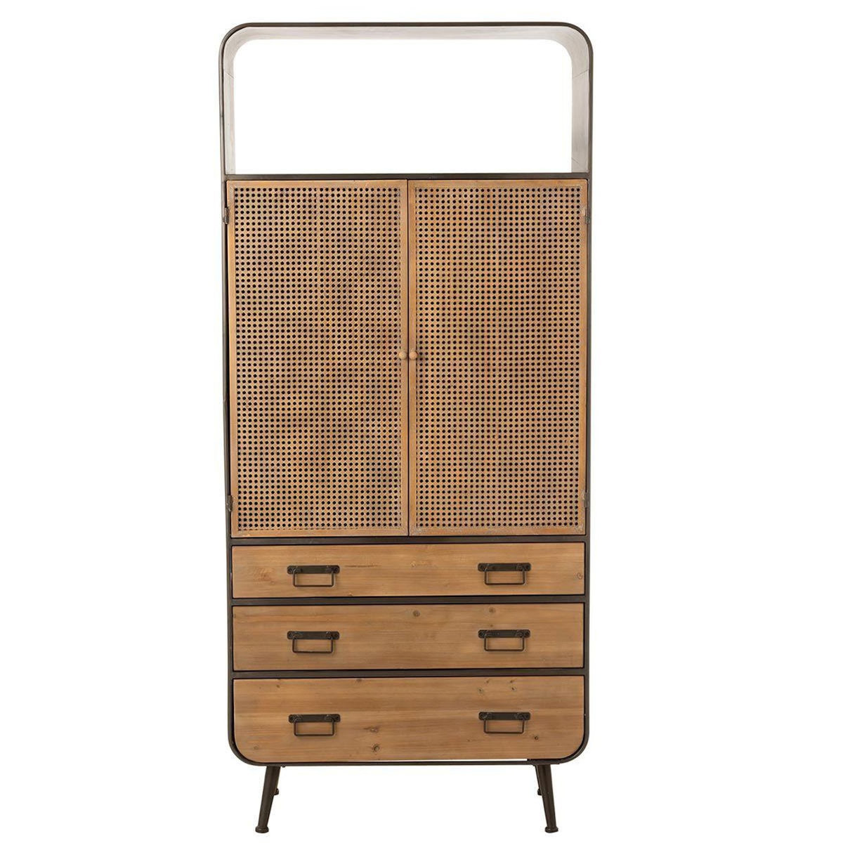 Paris Prix Buffet 3 Tiroirs en Bois  Hulta  180cm Naturel & Noir