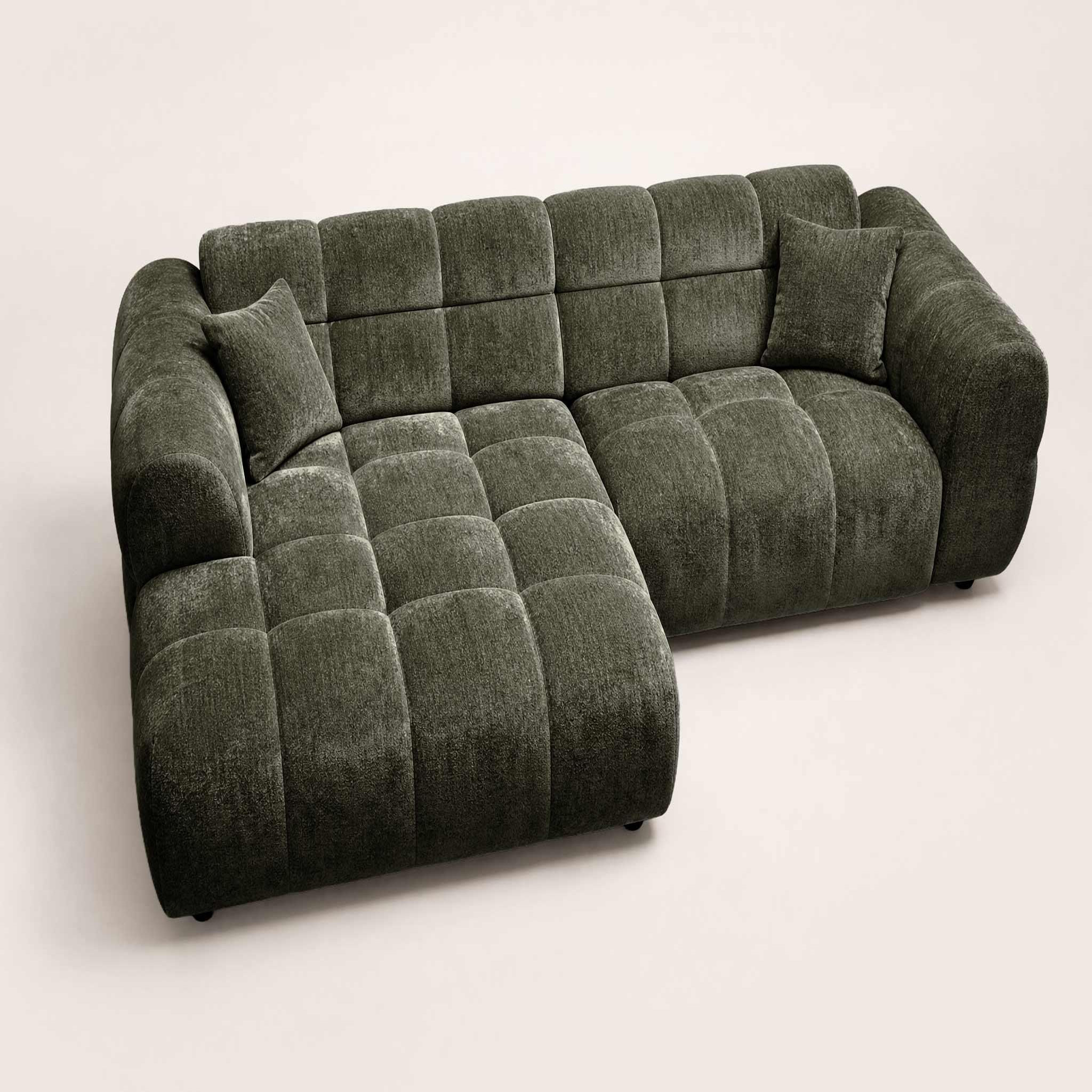 Voir la diapositive 6 : BEST MOBILIER Mini ray - canapé d'angle gauche 4 places en tissu texturé