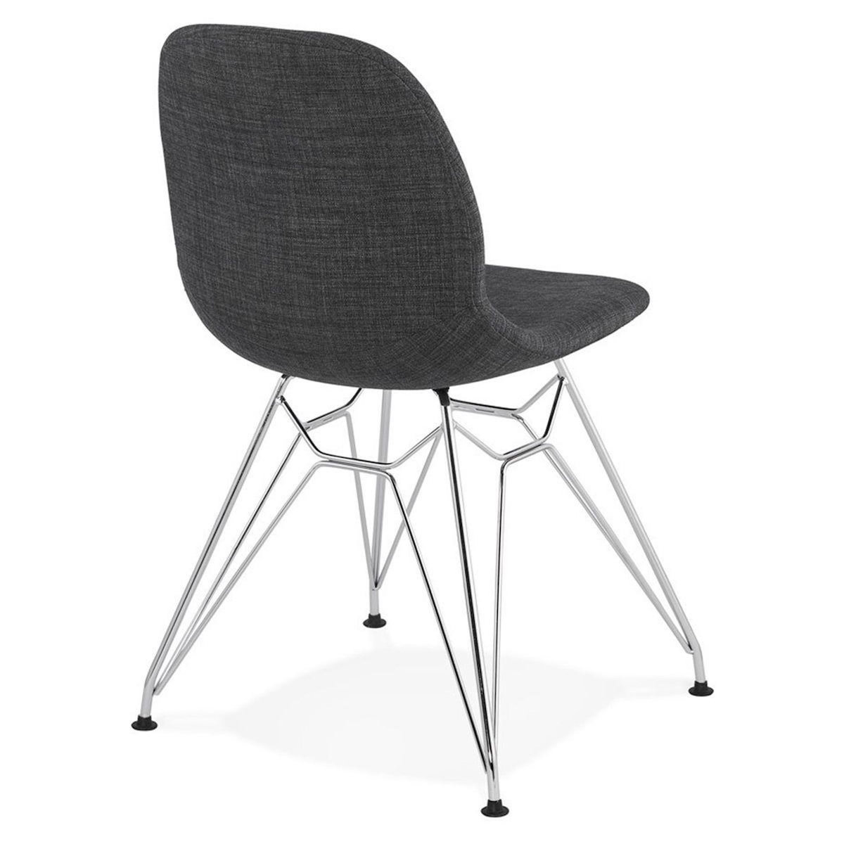 Paris Prix Chaise Design Tissu  Sandes  83cm Gris & Chromé