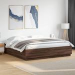 VIDAXL Cadre de lit sans matelas chene marron 200x200 cm