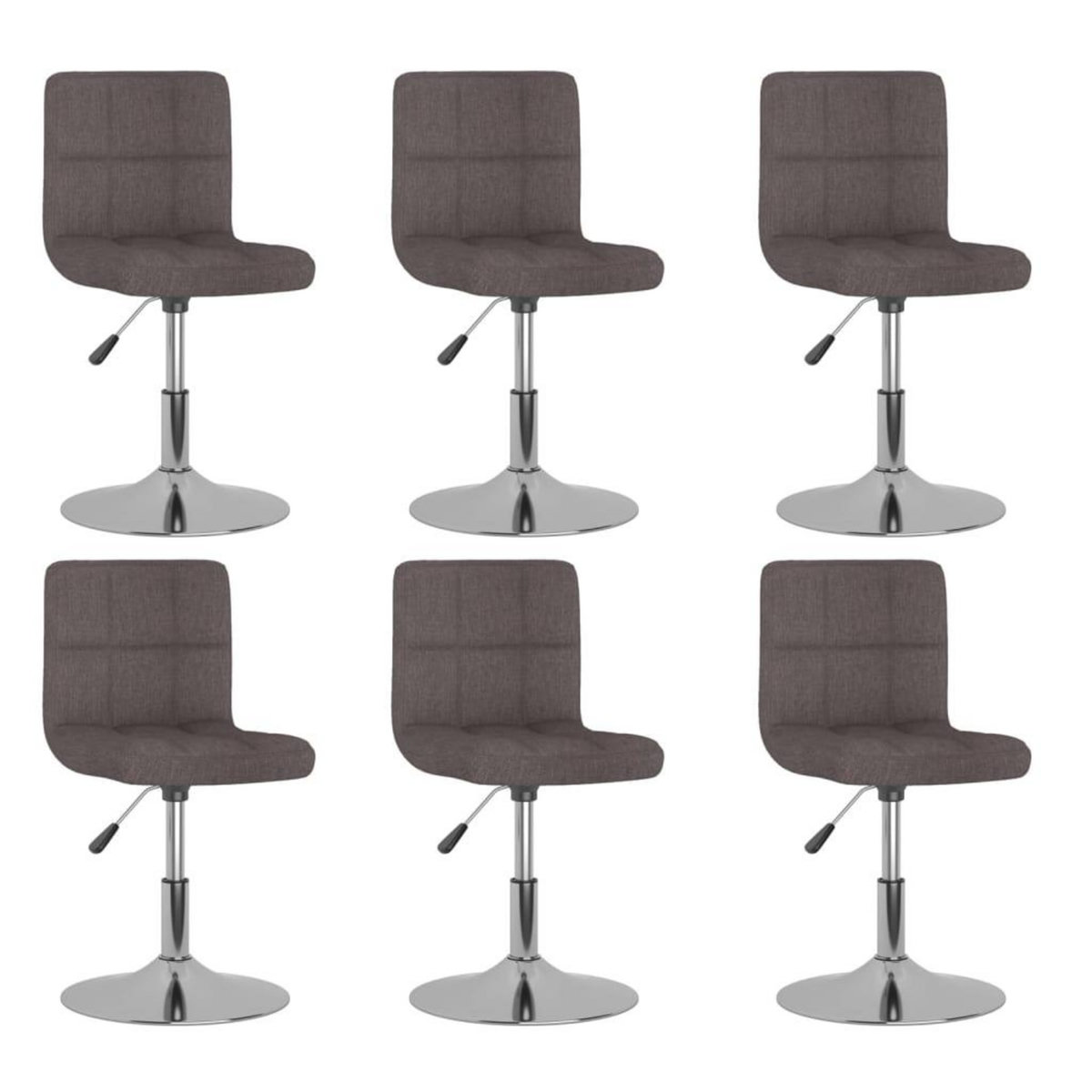 VIDAXL Chaises pivotantes a manger lot de 6 taupe tissu