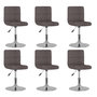 Voir la diapositive 1 : VIDAXL Chaises pivotantes a manger lot de 6 taupe tissu