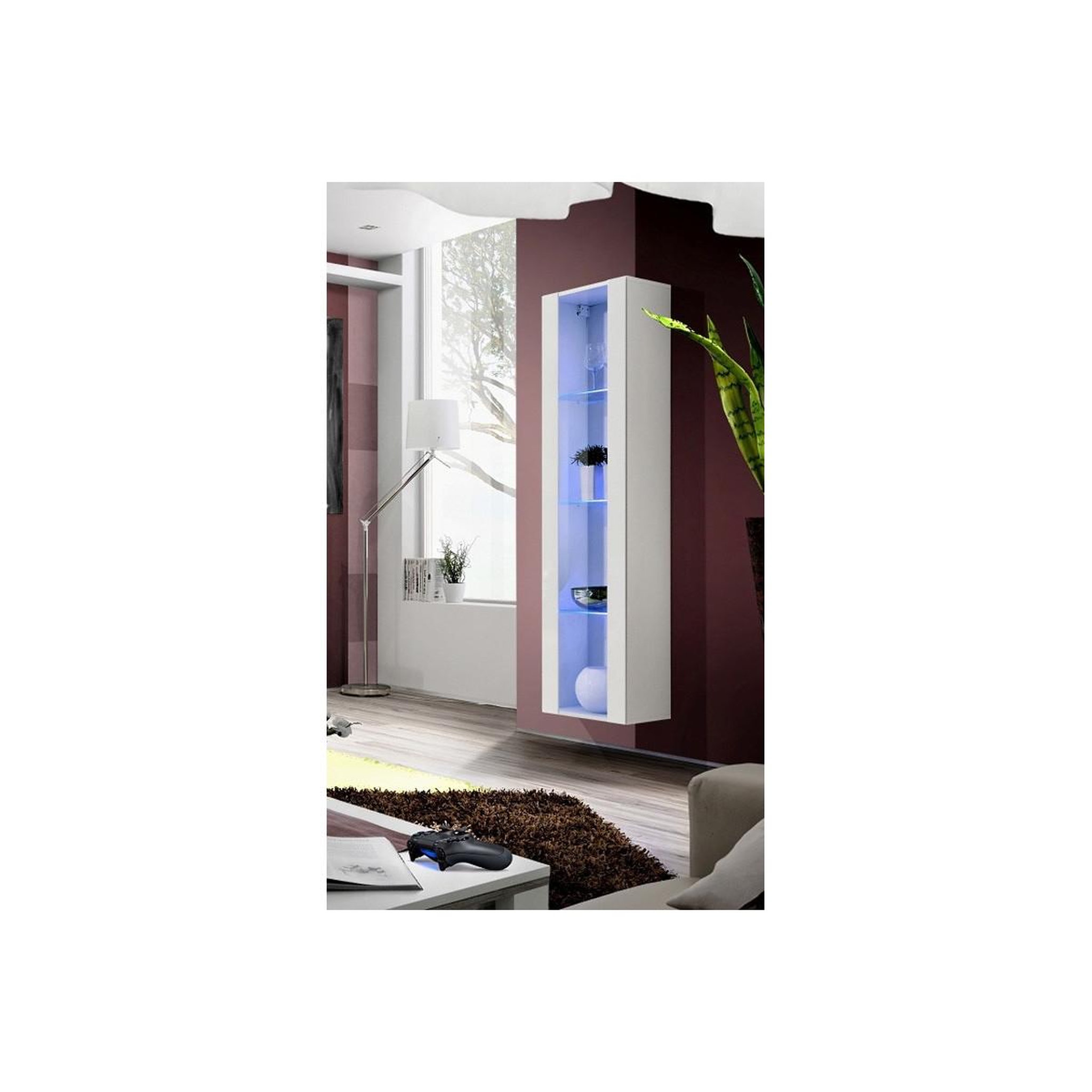 Voir la diapositive 2 : Paris Prix Vitrine led murale design  fly c4  170cm blanc