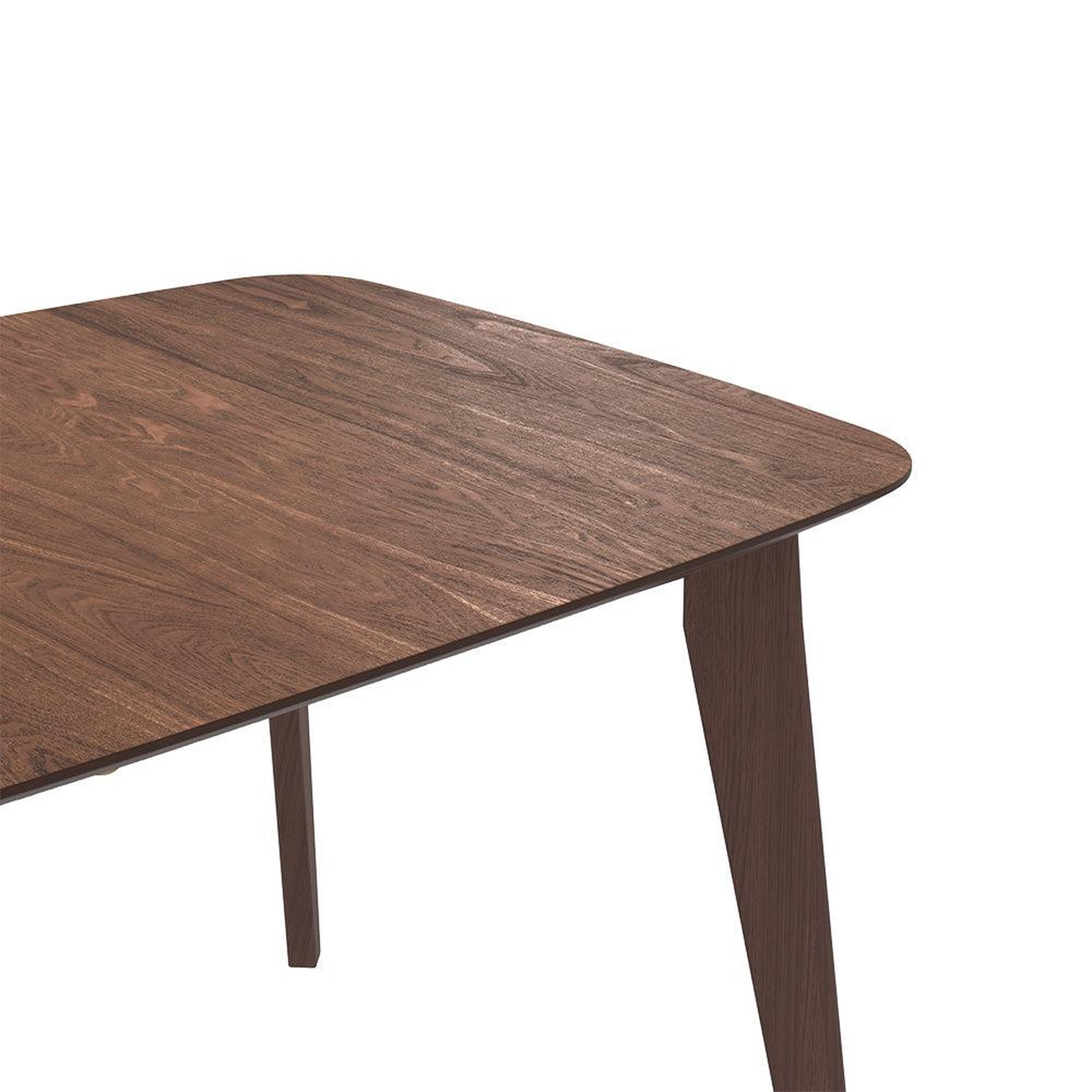 Voir la diapositive 3 : MAISON PAVANE Table rectangulaire 4/6 personnes extensible en bois foncé 150/180 cm-oman