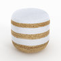 Voir la diapositive 1 : Rendez vous déco Pouf rond en jute, rayures blanches D40 cm-Billy