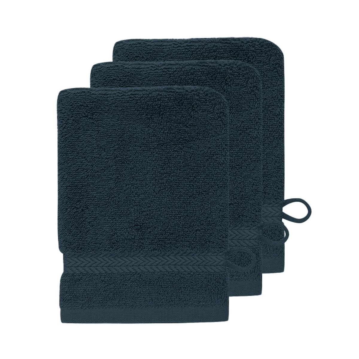 Sensei Maison Lot de 3 gants de toilette 550 g/m² LUXURY - 16x22 cm