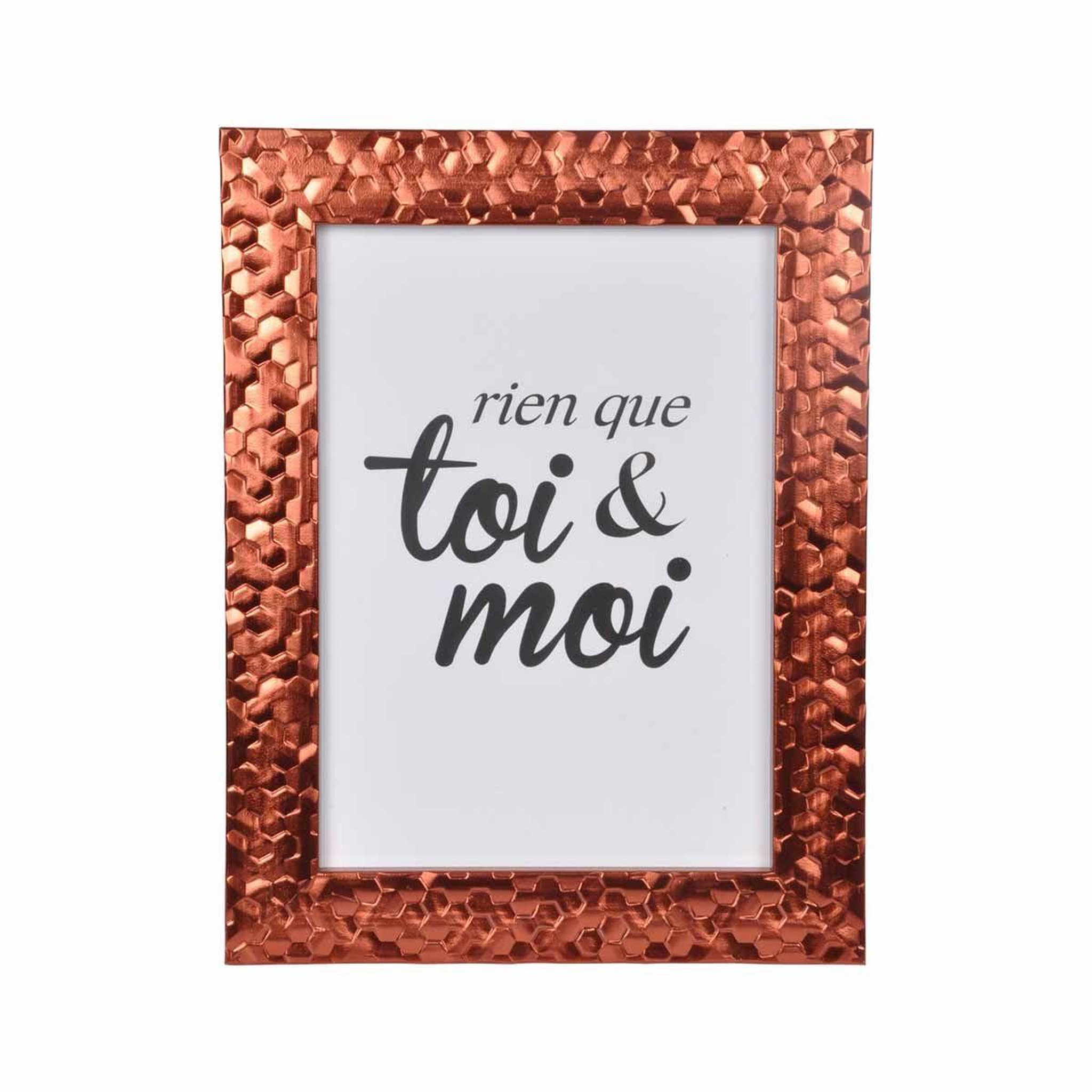 Voir la diapositive 2 : HOMEA Cadre Photo Déco  Martelé  18x24cm Cuivre