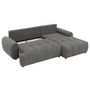 Voir la diapositive 3 : BEST MOBILIER Luzzio - canapé d'angle droit 4 places convertible avec coffre en tissu texturé