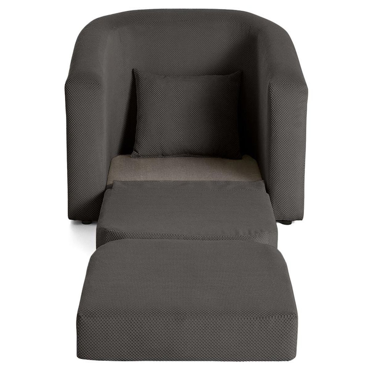 BEST MOBILIER Nuvia - canapé convertible déplimousse 1 place en velours texturé