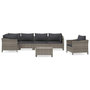 Voir la diapositive 2 : VIDAXL Salon de jardin 7 pcs avec coussins Gris Resine tressee