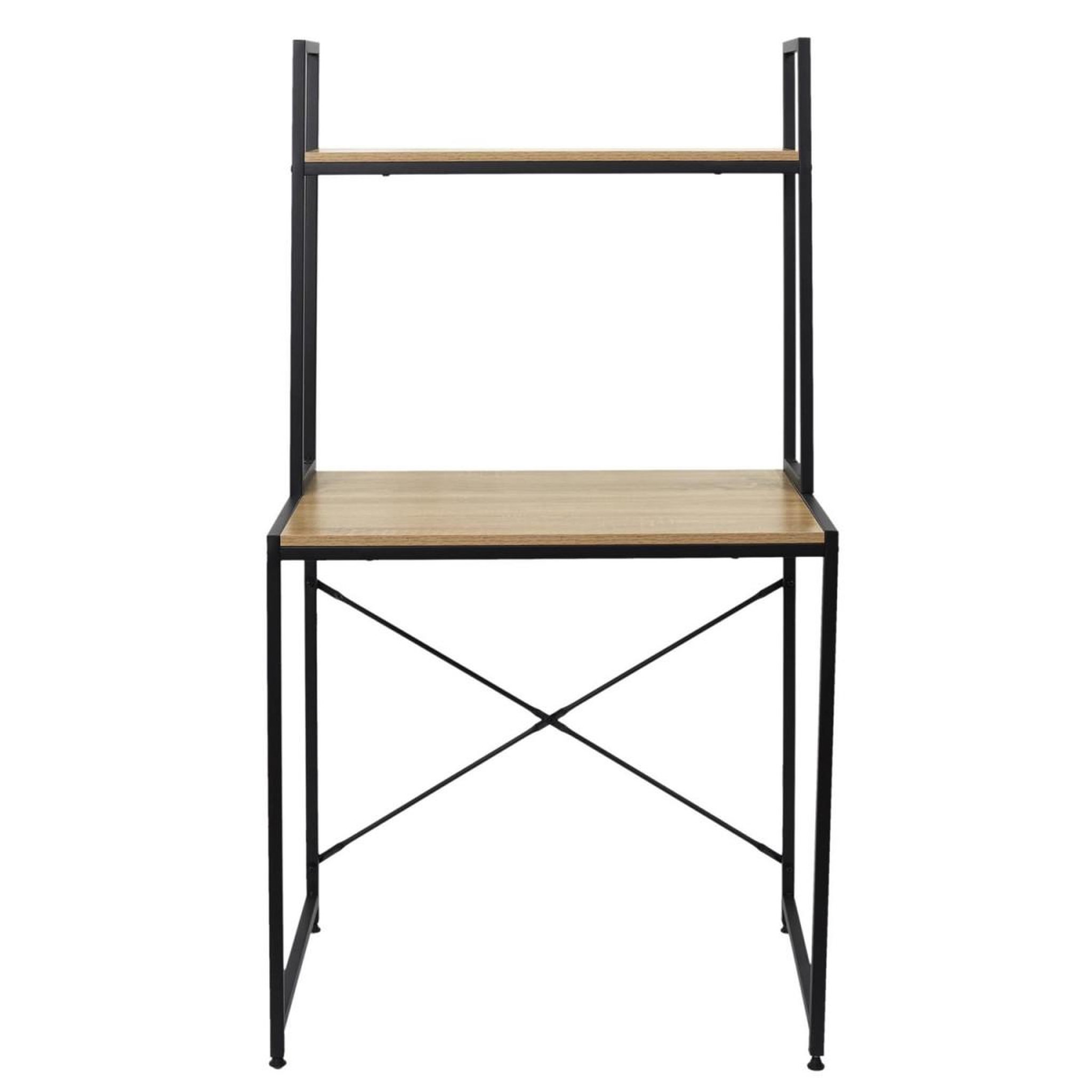 Voir la diapositive 2 : The Home Deco Factory Bureau & étagère  stan  145cm naturel & noir