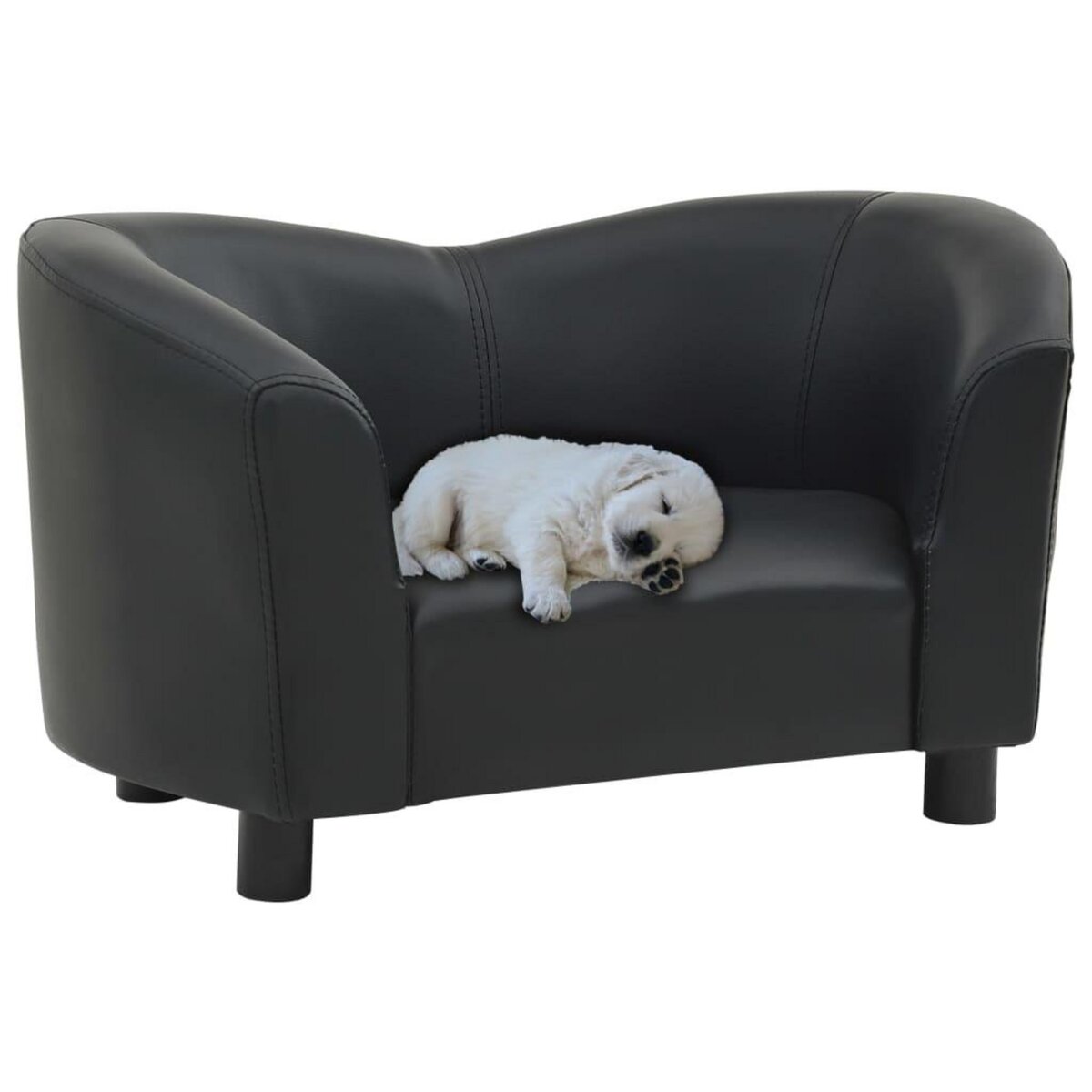 VIDAXL Canape pour chien Noir 67x41x39 cm Similicuir