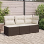 Voir la diapositive 3 : VIDAXL Canape d'angle de jardin avec coussins marron resine tressee