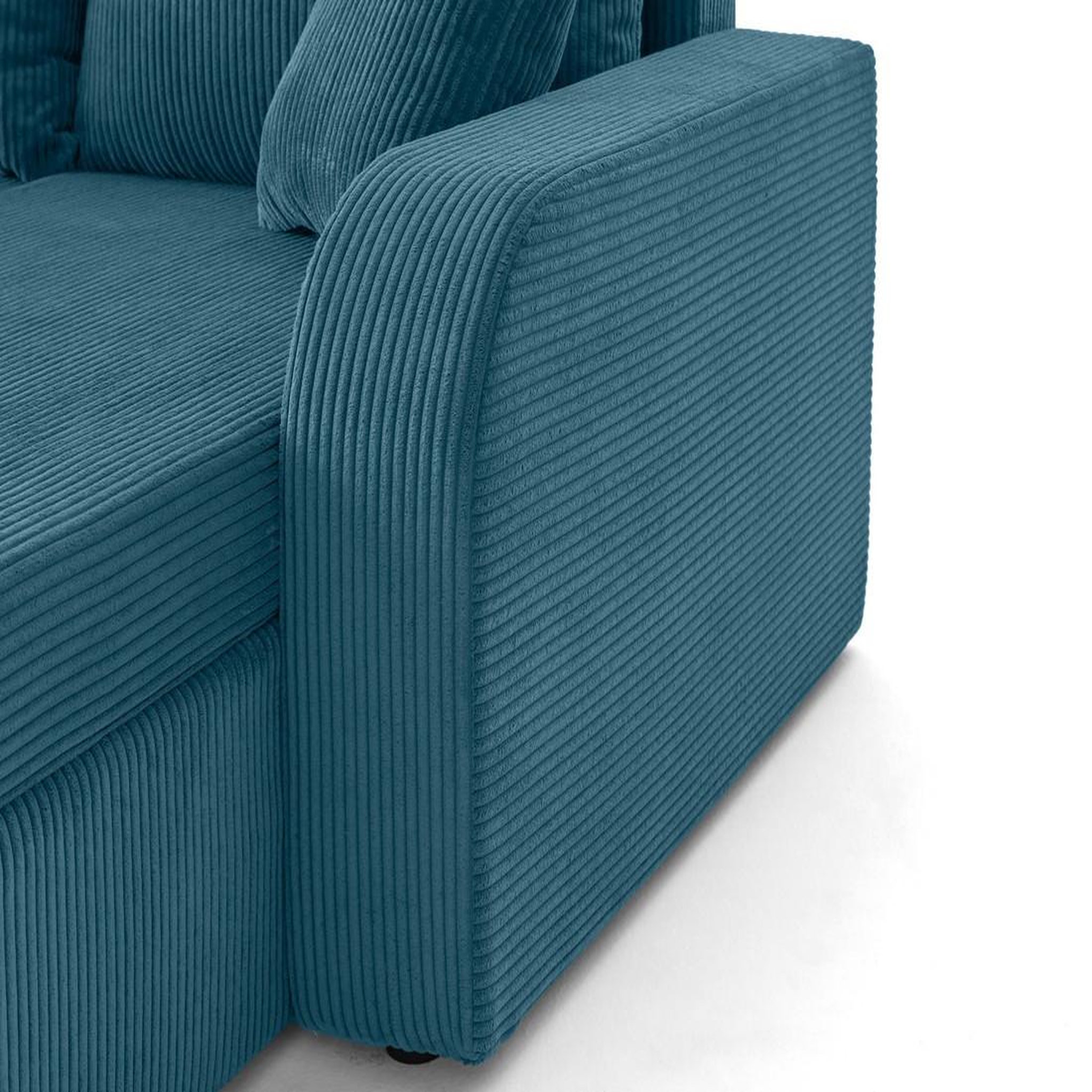 Voir la diapositive 5 : BEST MOBILIER Valos - canapé d'angle réversible - 4 places - convertible avec coffres - en velours côtelé
