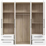 Voir la diapositive 4 : MARKET24 Armoire - Chene Sonoma / Blanc mat - 4 portes battantes - L205,9 x P58,8 x H200 - MOKKARIS