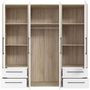 Voir la diapositive 4 : MARKET24 Armoire - Chene Sonoma / Blanc mat - 4 portes battantes - L205,9 x P58,8 x H200 - MOKKARIS