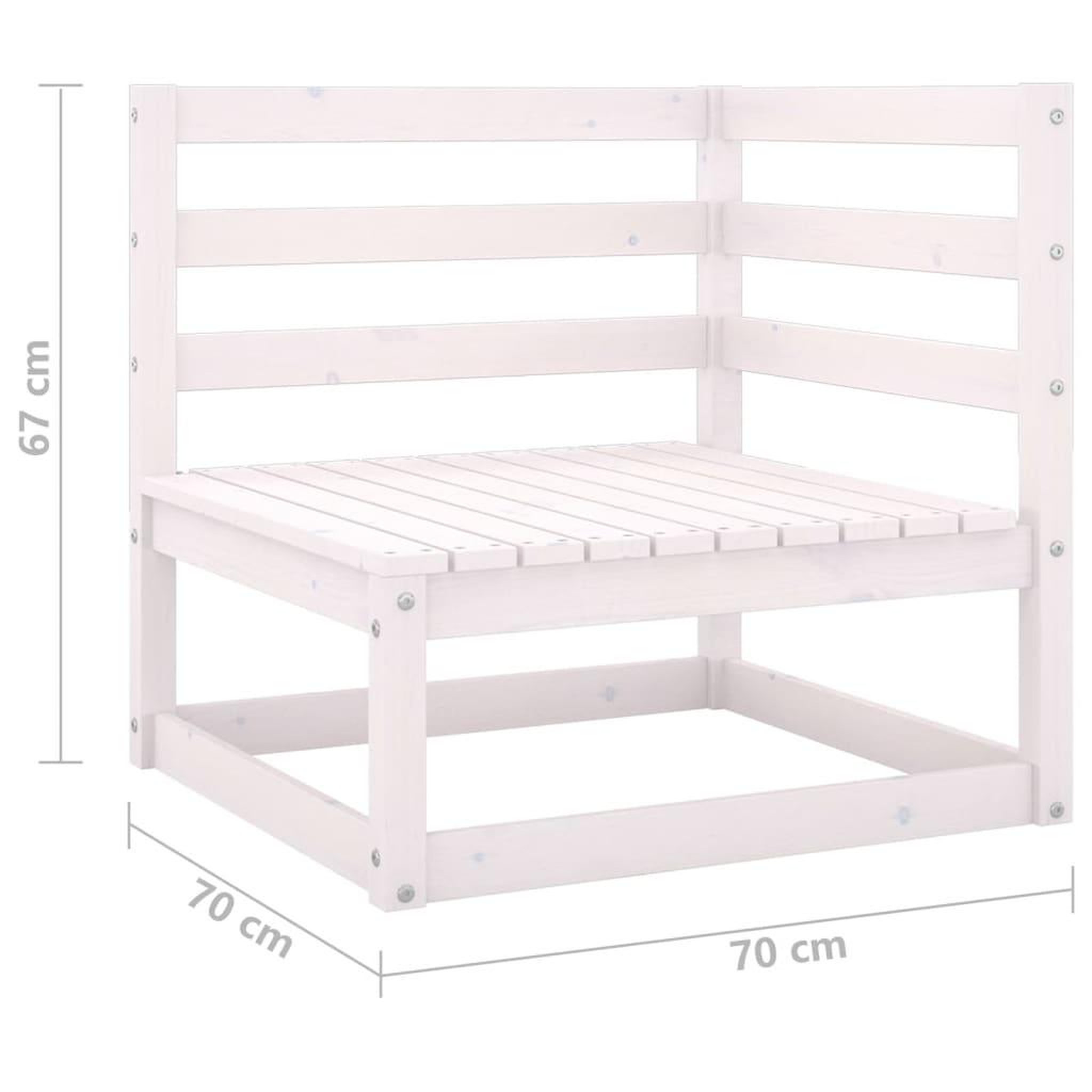 Voir la diapositive 6 : VIDAXL Canapes d'angle de jardin 2 pcs blanc bois de pin massif