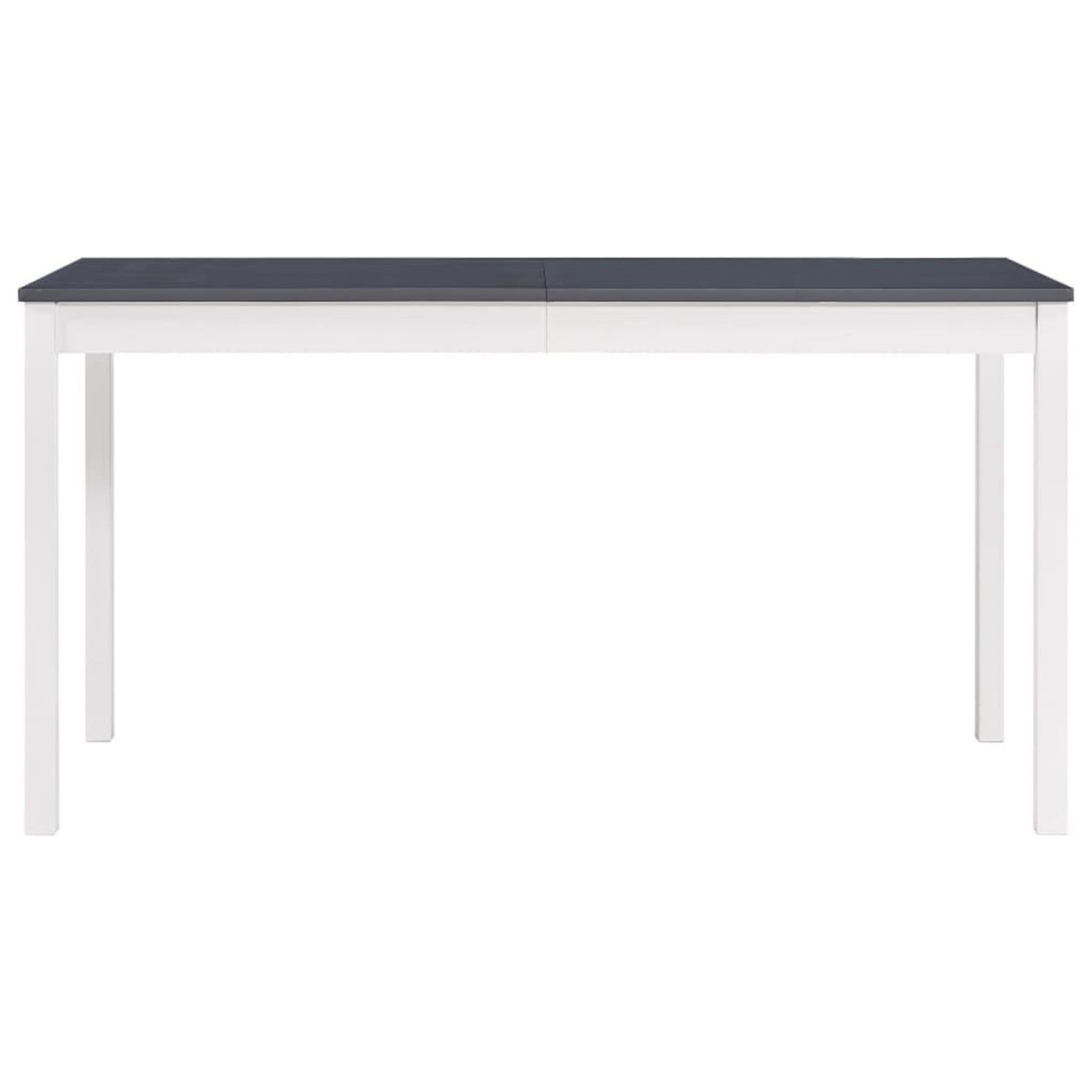 VIDAXL Table a manger Blanc et gris 140x70x73 cm Bois de pin
