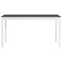 Voir la diapositive 2 : VIDAXL Table a manger Blanc et gris 140x70x73 cm Bois de pin
