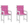 Voir la diapositive 4 : VIDAXL Coussins de chaise a dossier bas lot de 2 rose tissu