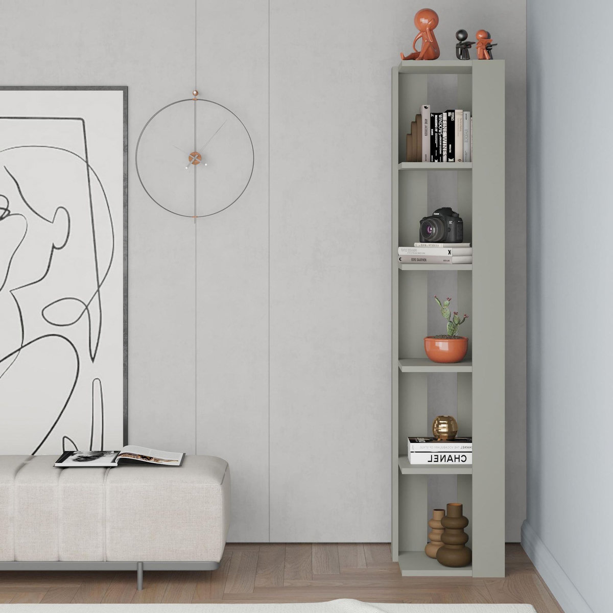 Habitat et Jardin Bibliothèque en bois  Nati  - 32 x 32 x 161 cm - Vert