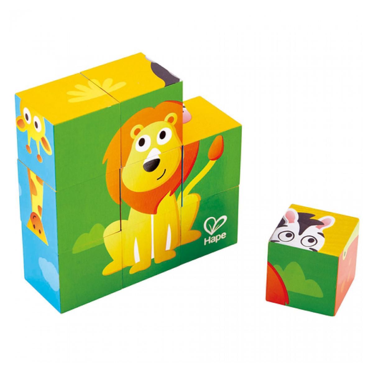 Hape Puzzle en cubes Animaux de la jungle