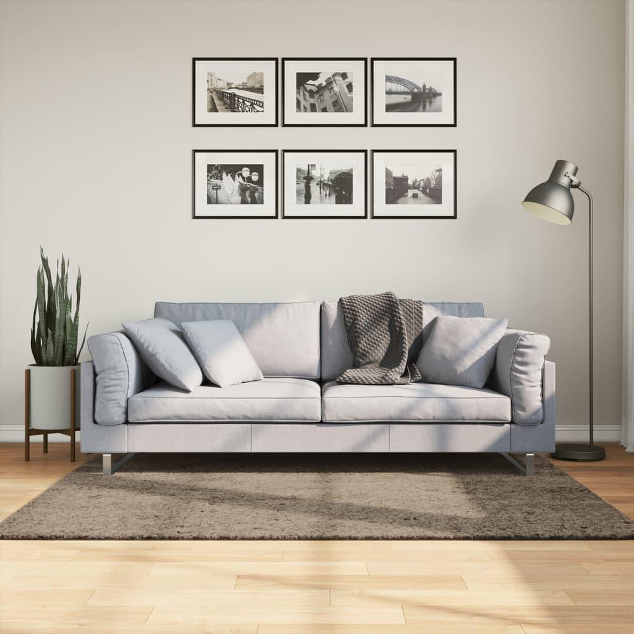 VIDAXL Tapis ISTAN a poils longs aspect brillant gris 120x170 cm