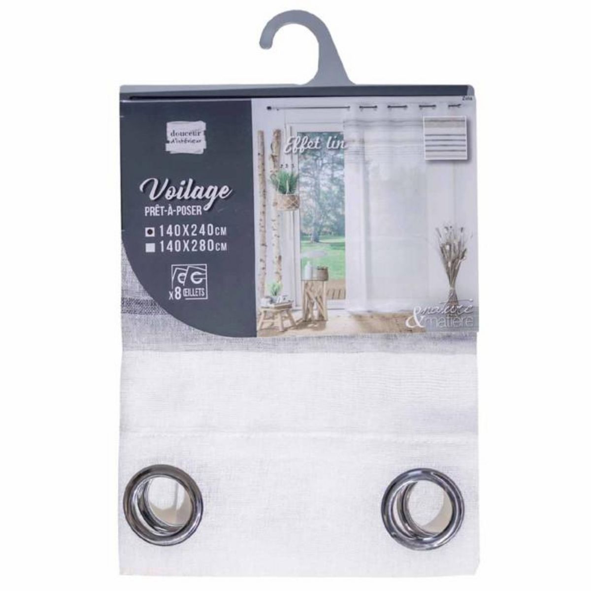 Paris Prix Rideau Voilage à Œillets  Zola  140x240cm Blanc