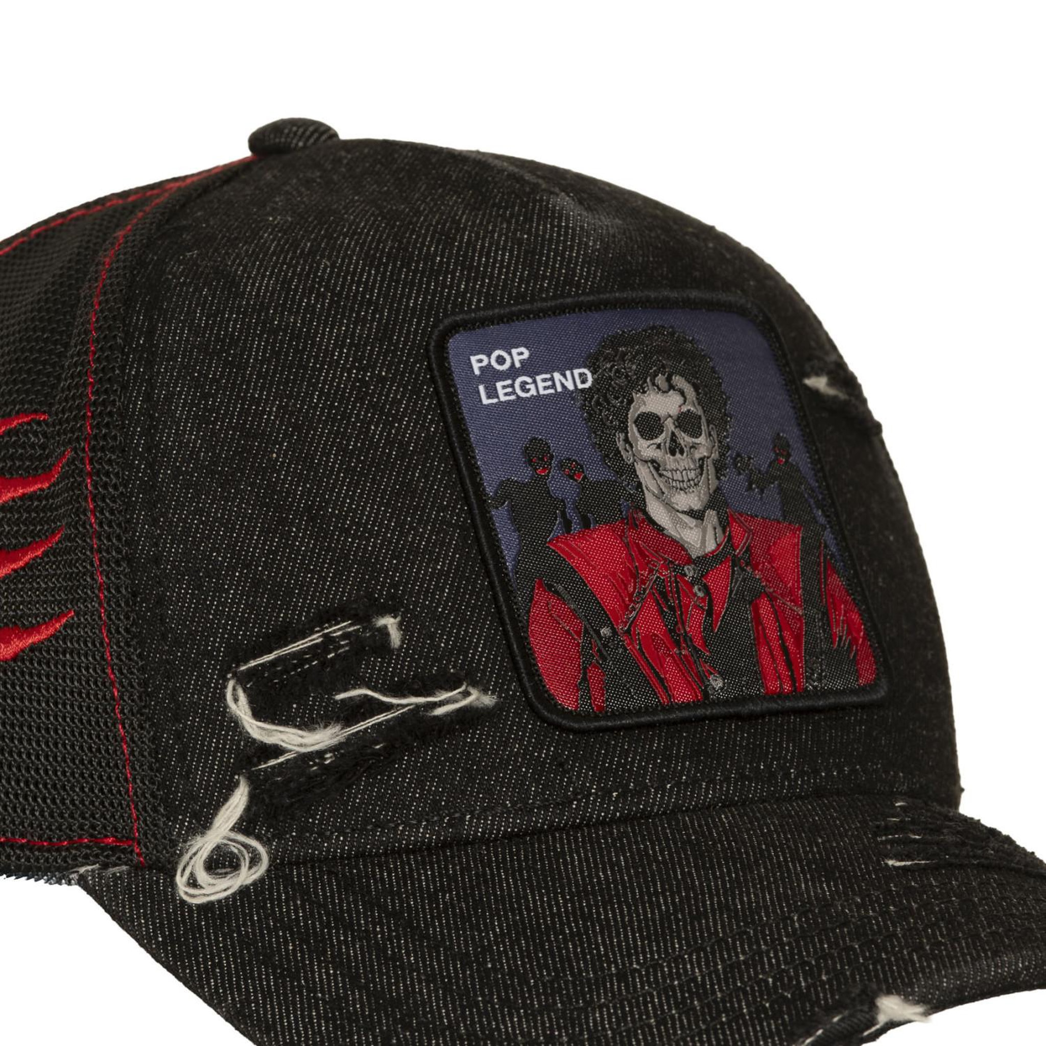 Voir la diapositive 3 : CAPSLAB Casquette trucker effet usé avec filet et patch Pop Legend
