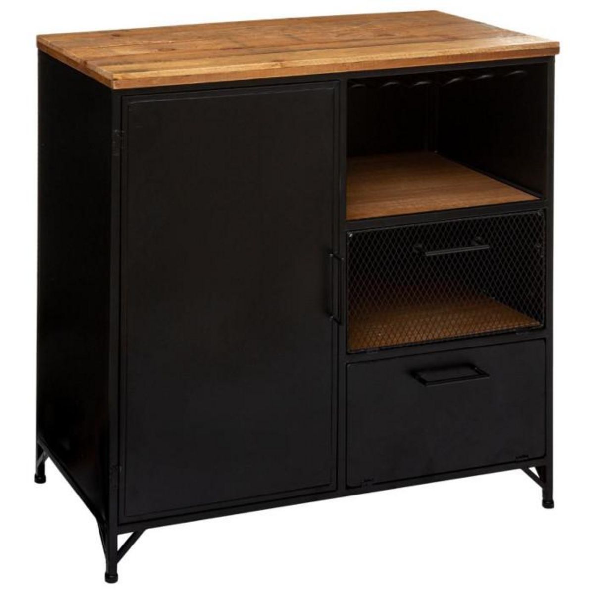 ATMOSPHERA Buffet 1 Porte & 2 Tiroirs  Cierna  85cm Noir
