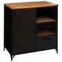 Voir la diapositive 4 : ATMOSPHERA Buffet 1 Porte & 2 Tiroirs  Cierna  85cm Noir