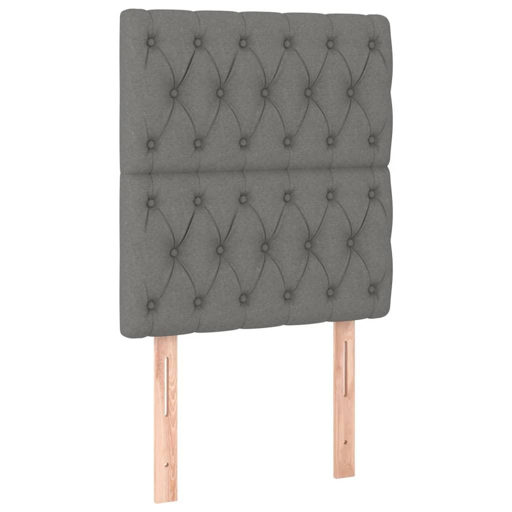 Voir la diapositive 2 : VIDAXL Tetes de lit 2 pcs Gris fonce 80x7x78/88 cm Tissu