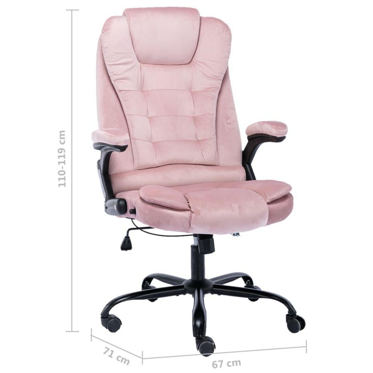 VIDAXL Chaise de bureau Rose Velours