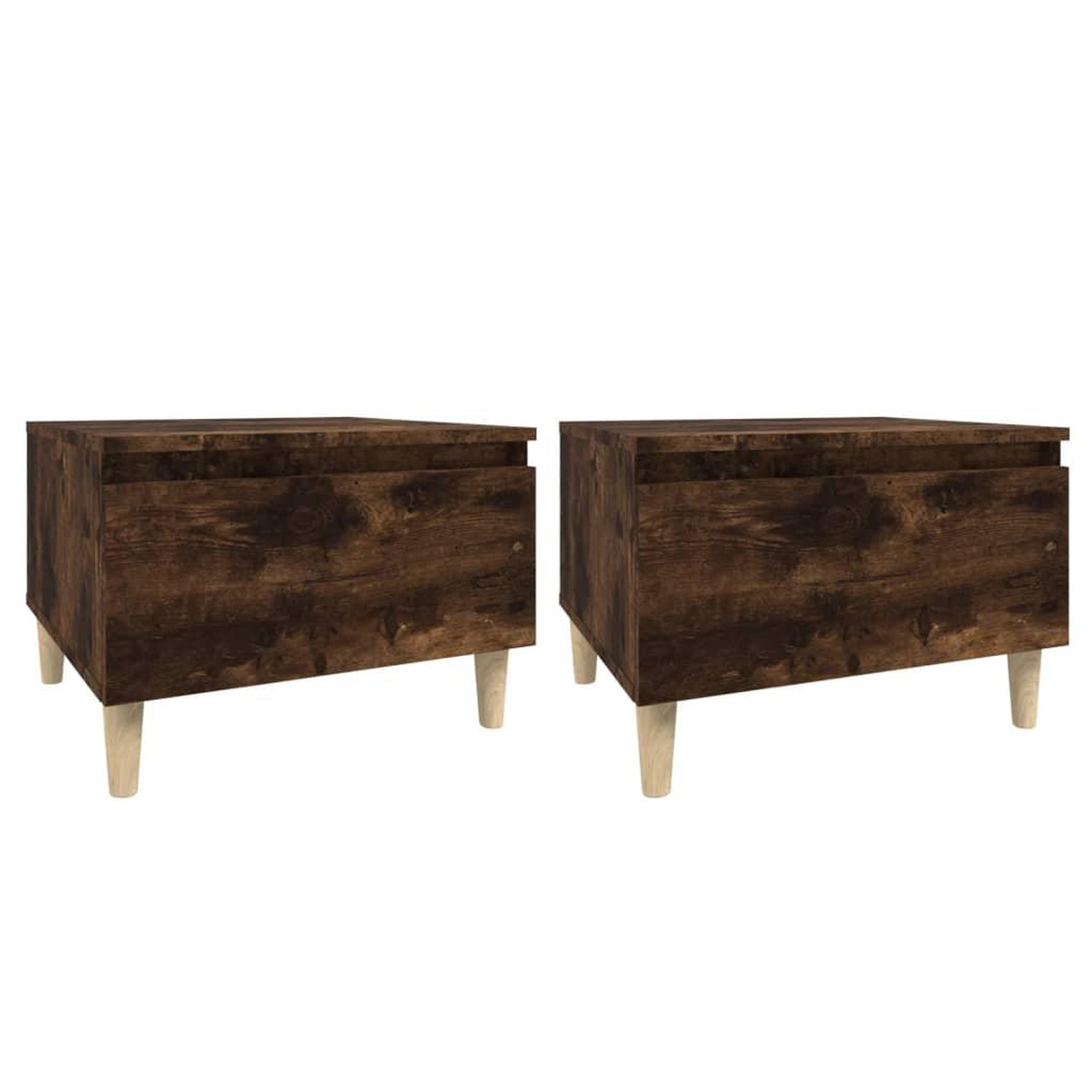 Voir la diapositive 2 : VIDAXL Tables d'appoint 2 pcs Chene fume 50x46x35 cm Bois ingenierie