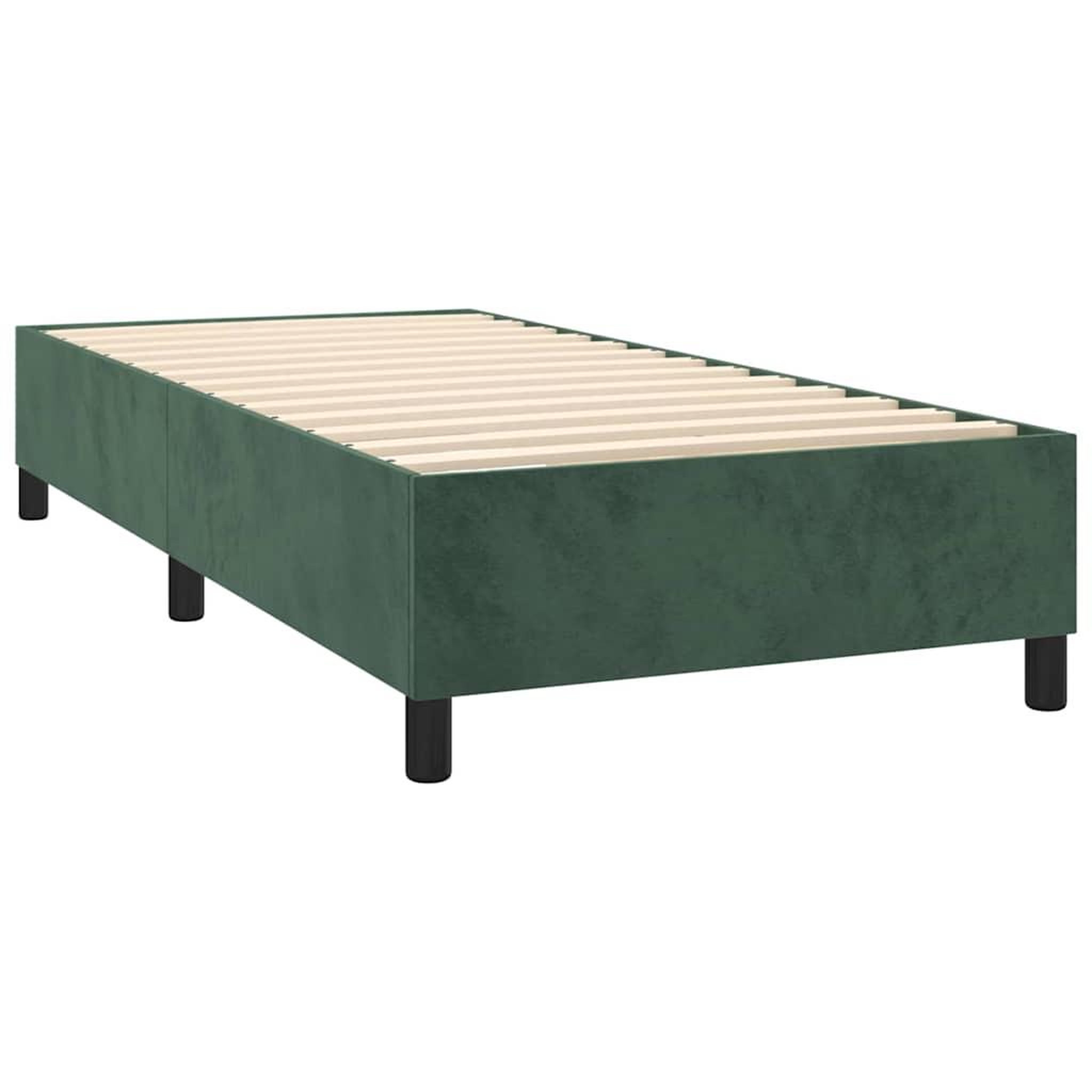 Voir la diapositive 4 : VIDAXL Sommier a lattes de lit et matelas Vert fonce 80x200 cm Velours