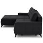Voir la diapositive 4 : BEST MOBILIER Rimini - canapé d'angle gauche 4 places convertible avec coffre en tissu texturé