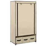 VIDAXL Garde-robe Creme 87 x 49 x 159 cm Tissu