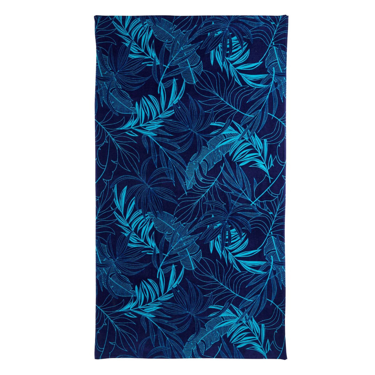 ACTUEL Serviette de plage en velours tissé motif tropical 