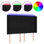 Voir la diapositive 2 : VIDAXL Tete de lit a LED Noir 147x16x118/128 cm Tissu