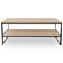 Voir la diapositive 4 : ID MARKET Table basse rectangulaire DETROIT double plateau 113 cm design industriel