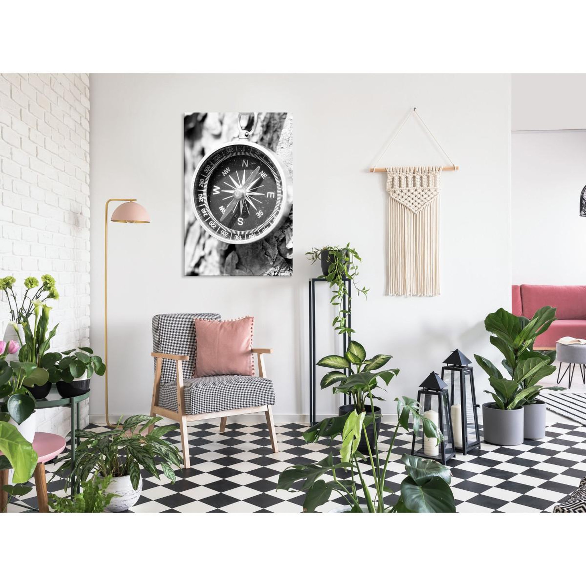 Voir la diapositive 2 : Paris Prix Tableau Imprimé  Black & White Compass