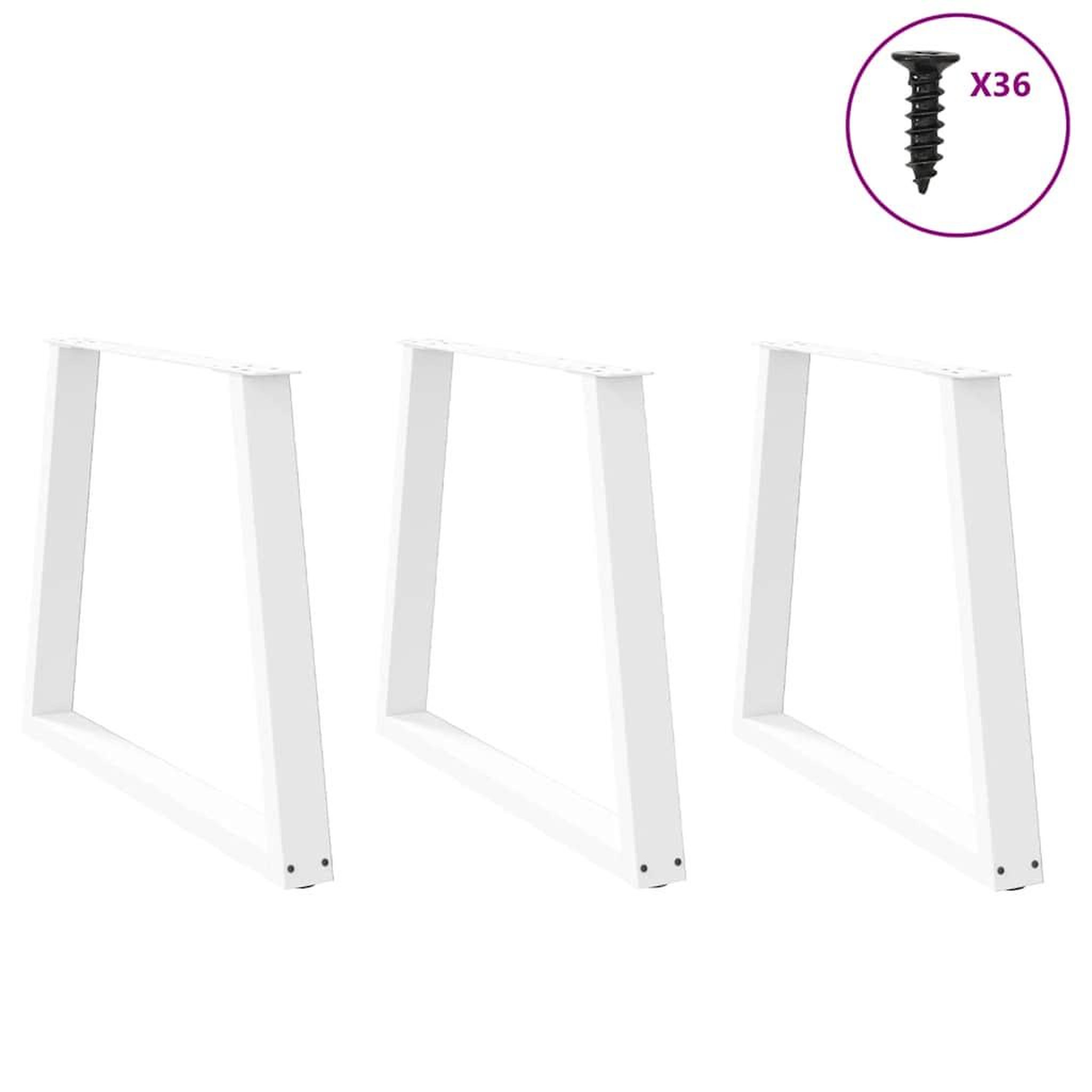 Voir la diapositive 3 : VIDAXL Pieds de table a manger forme de V 3 pcs blanc 80x(72-73,3) cm