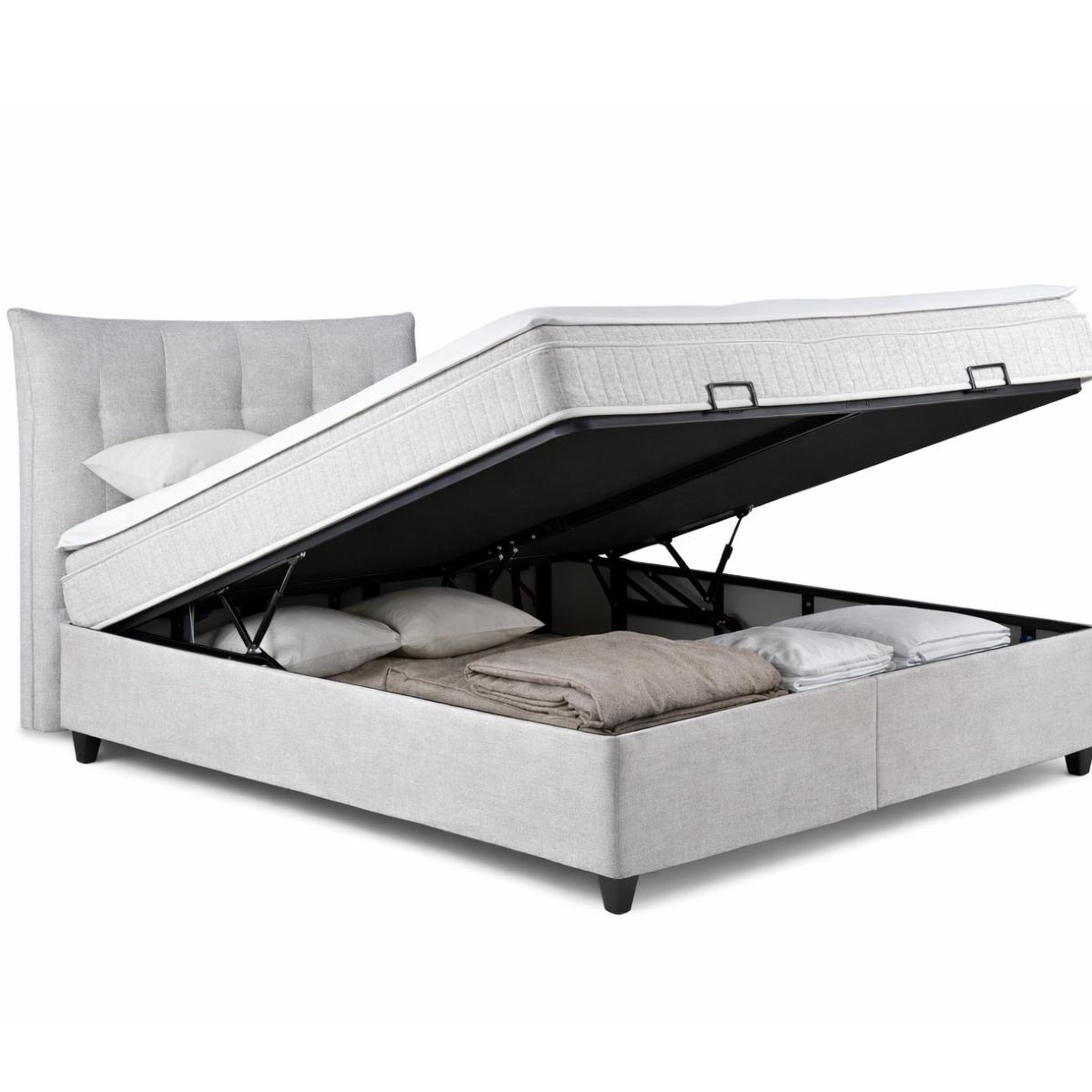 Voir la diapositive 4 : JLC KREATION Lit boxspring coffre complet 160cm + matelas + surmatelas gracy
